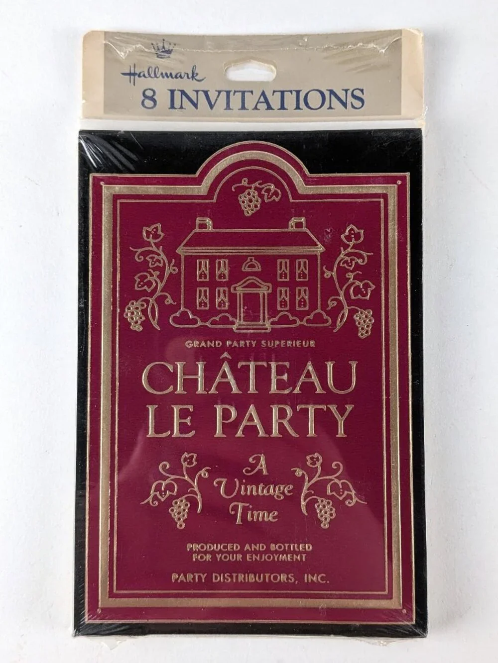 Vintage SEALED Hallmark Wine Tasting 8pk Party Invitations